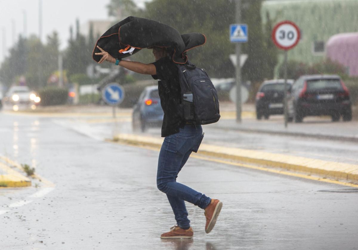 Día de lluvia en la ciudad de Valencia.