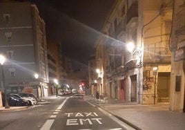 Zona de carril bus de la calle Sagunto.