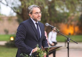 Máximo Huerta, durante su discurso en la boda de Juan Carlos Caballero y Javier Zamora.