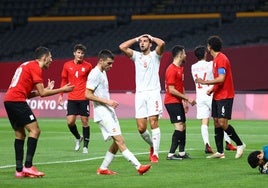 Rafa Mir, durante un partido con la selección en los Juegos de Tokio.