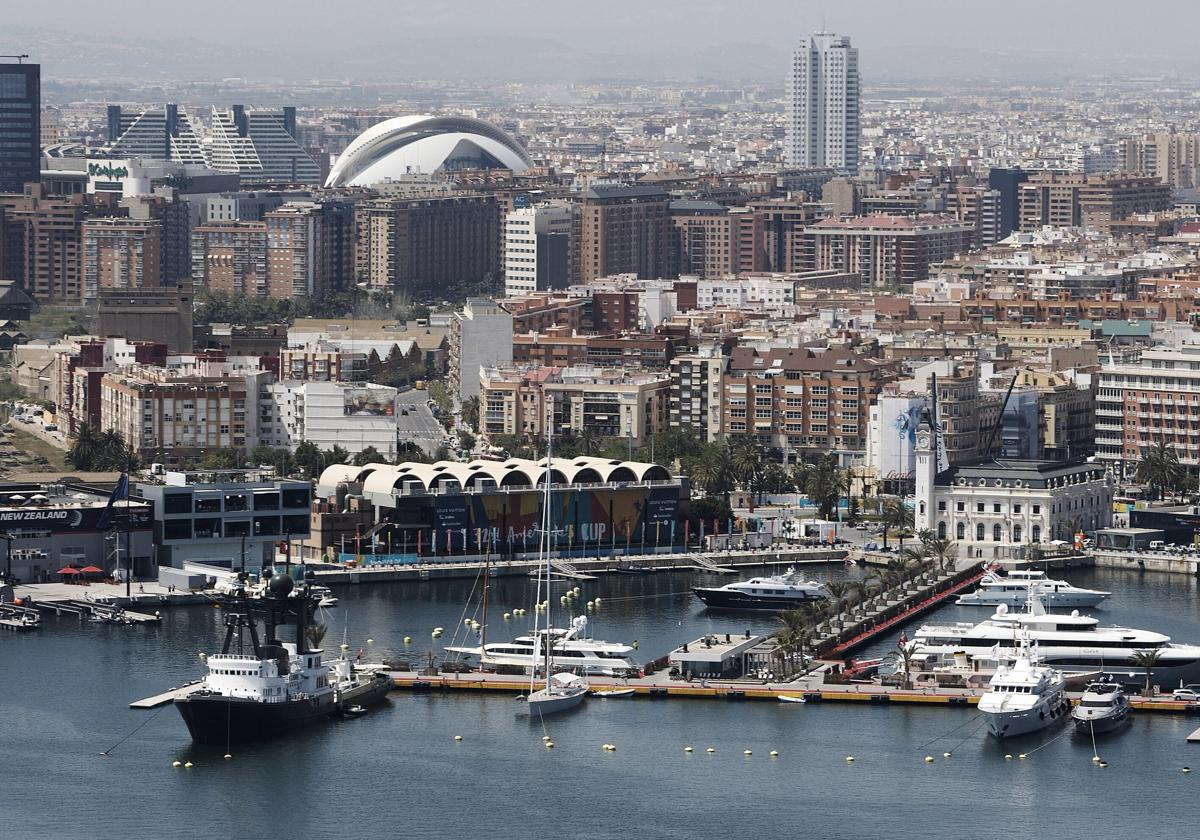 Vista general de Valencia desde la zona de La Marina, en una imagen de archivo.
