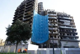 Las grúas ya trabajan en el edificio de Campanar.