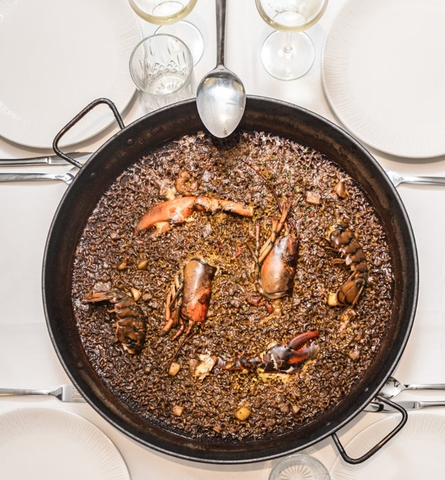 Paella bogavante.