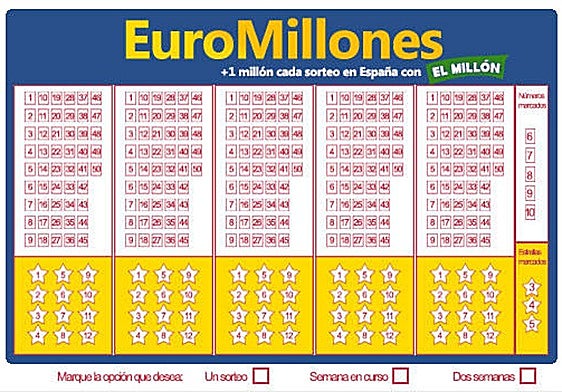 Boleto de Euromillones.