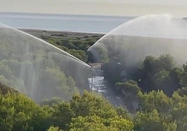 Cañones anti-incendios en la Devesa.