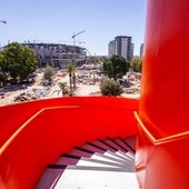 Dentro del nuevo parking en altura del Roig Arena
