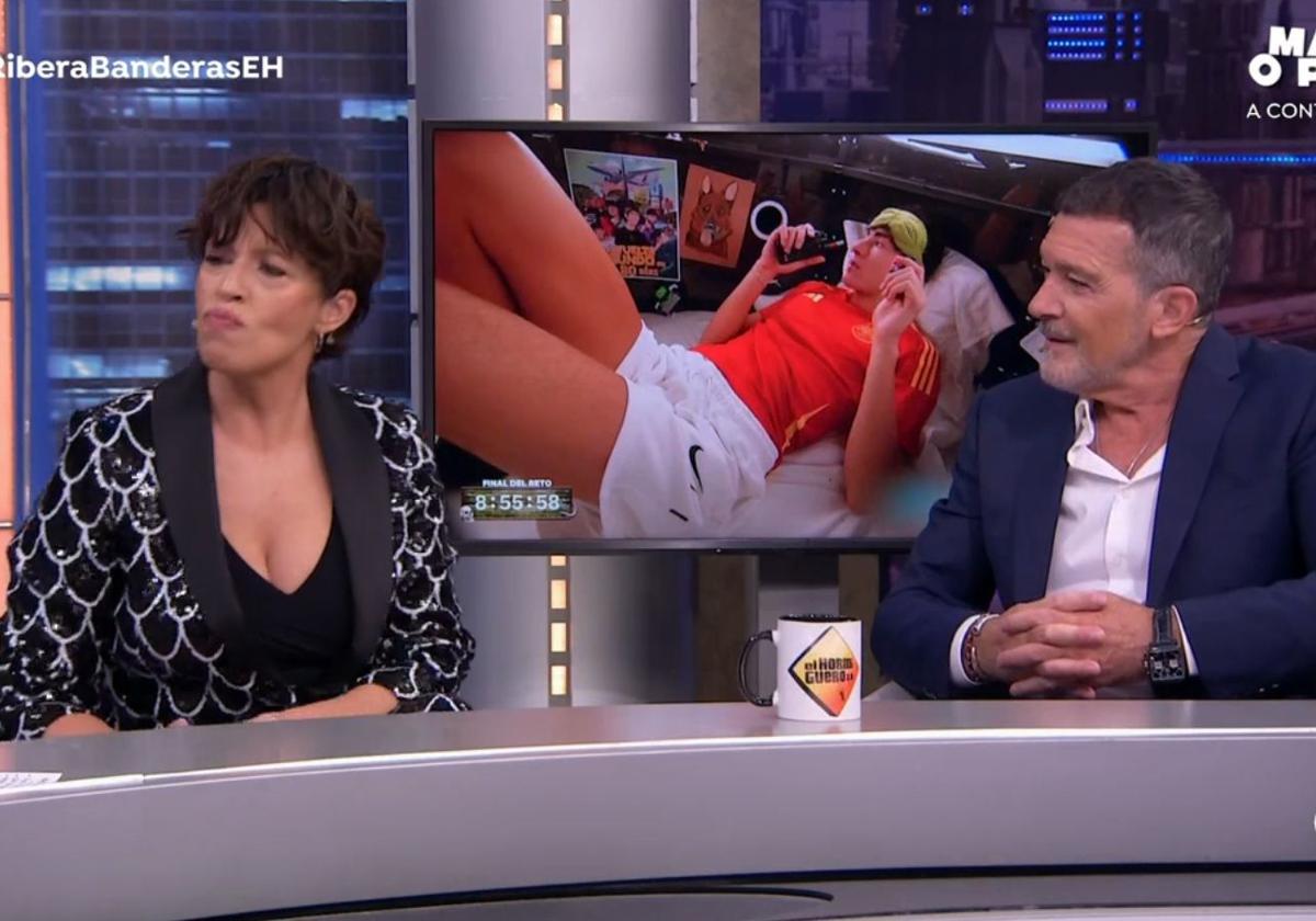 Antonio Banderas y Marta Ribera, este jueves en 'El Hormiguero'.