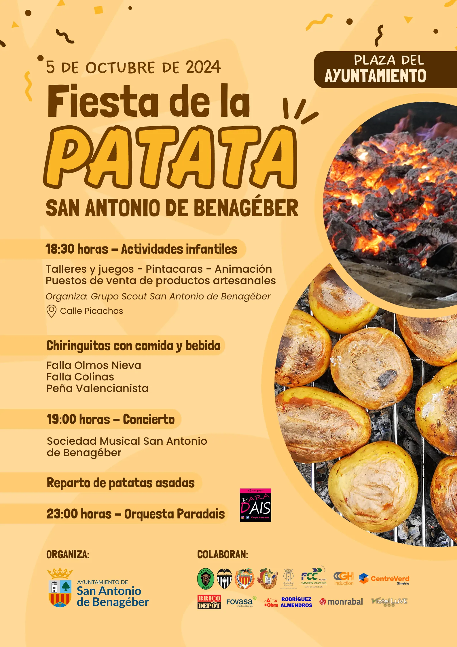 La Fiesta de la Patata llenará San Antonio de Benagéber de gastronomía, música y diversión 