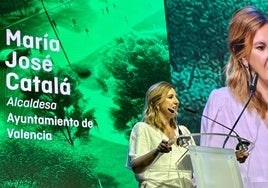 La alcaldesa de Valencia, María José Catalá, en el acto de la Capitalidad Verde en Málaga.