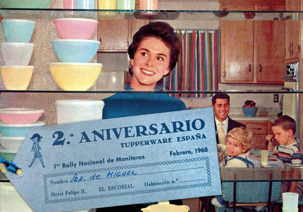 p Imagen publicitaria de Tupperware de 1968, su segundo aniversario en España.