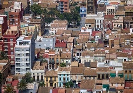 Vista aérea del Cabanyal.