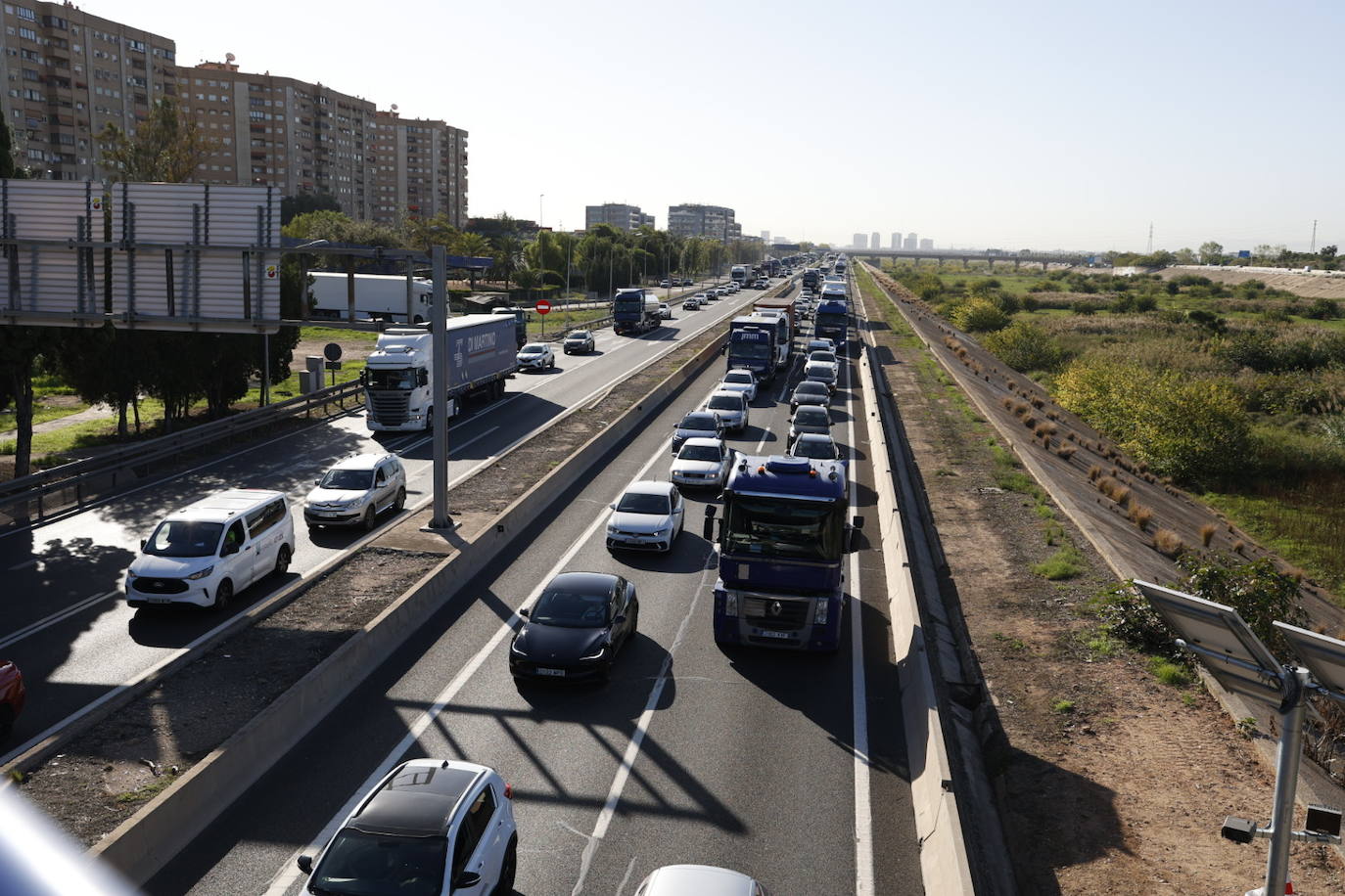 Fotos del atasco en las carreteras de Valencia