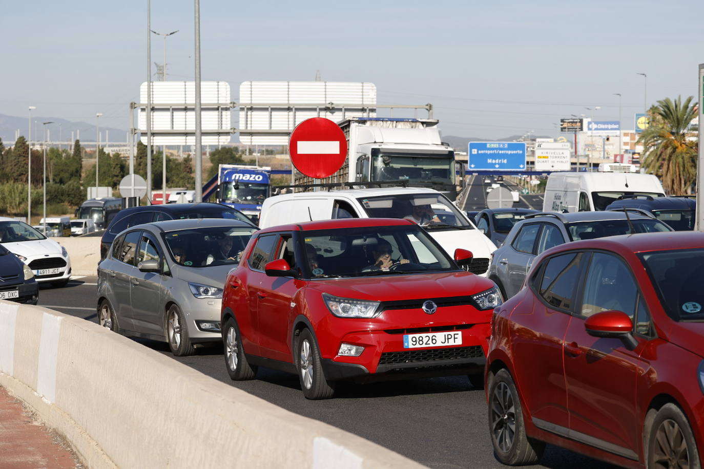 Fotos del atasco en las carreteras de Valencia