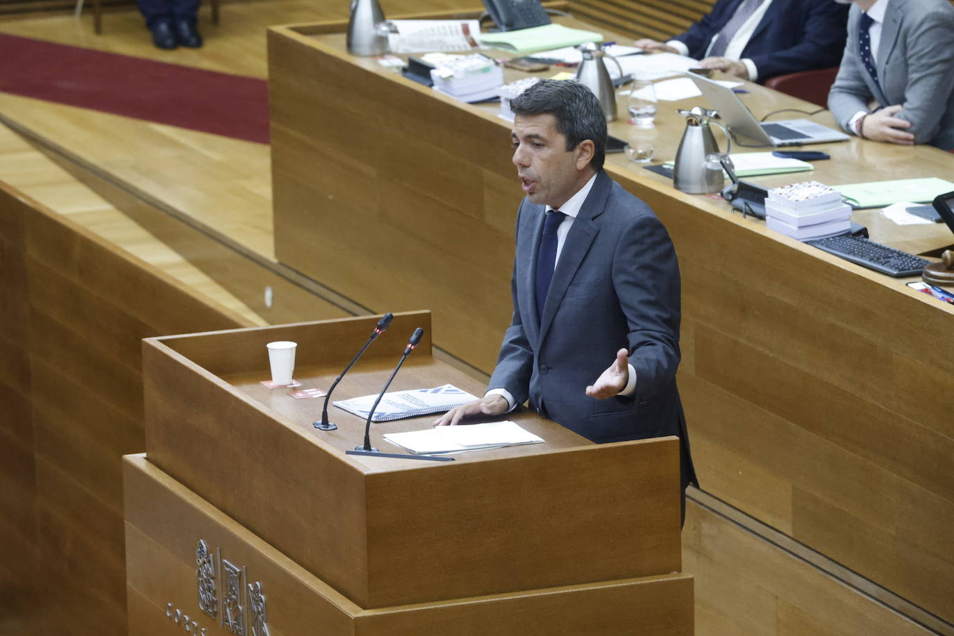 Fotos de la sesión de control a Mazón en Les Corts