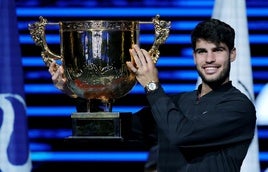 Alcaraz, tras conquistar el torneo chino.