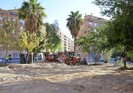 Obras en la plaza de Favara.