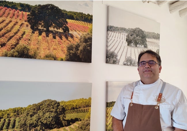 Quique Serrano en el restaurante de la bodega.