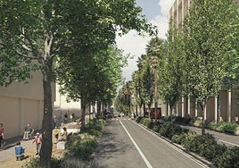 Recreación de cómo quedará la Avenida de Pérez Galdós tras la reforma.