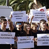 Protesta estudiantil por la falta de profesores de FP en la Comunitat.