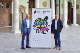 Josep Ramoneda y Vicent Grimalt, en la presentación realizada en La Nau de Valencia.