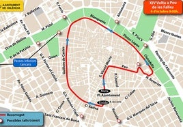 Recorrido y cortes de tráfico este domingo en Valencia.