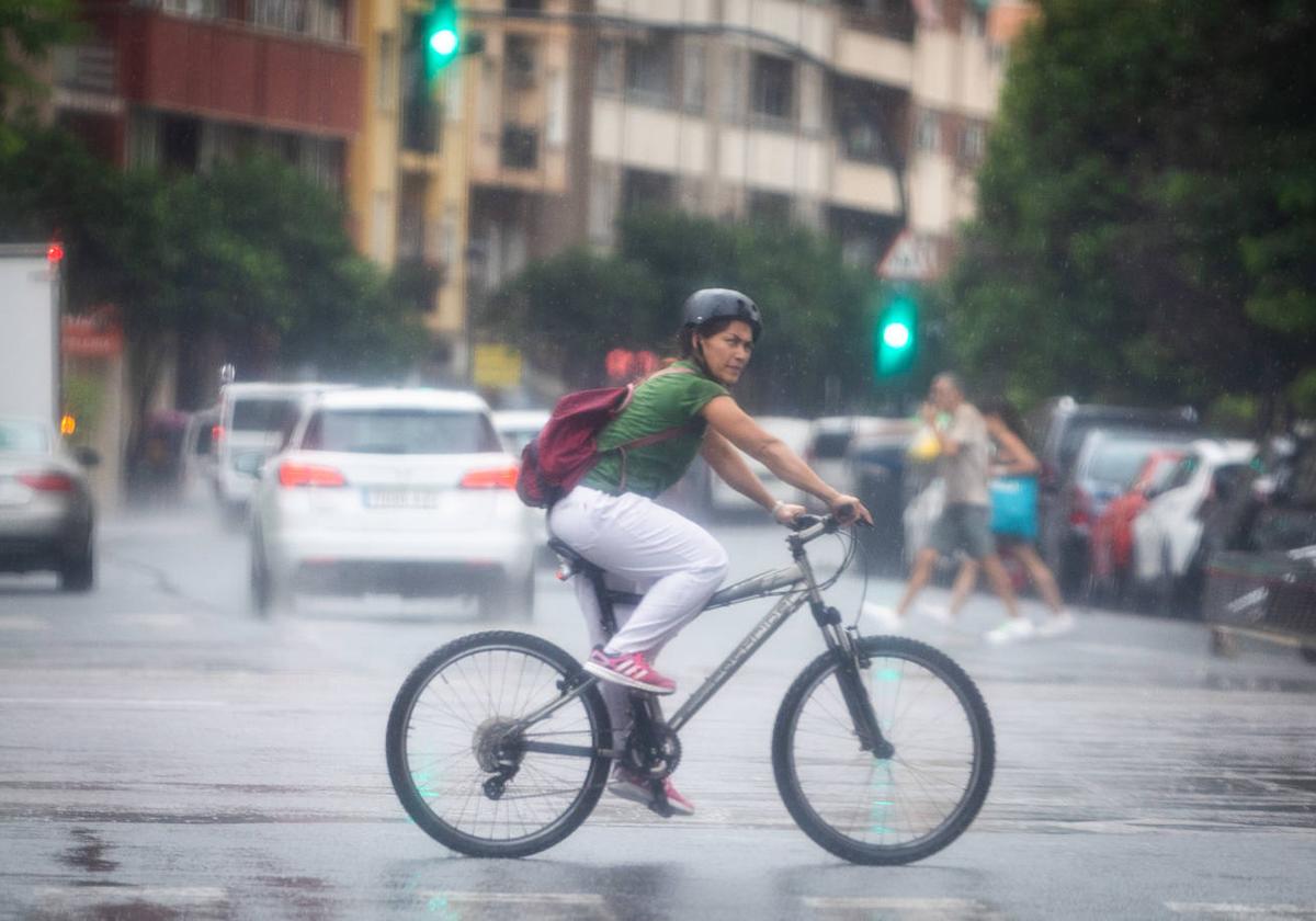 Día de lluvia en la ciudad de Valencia.