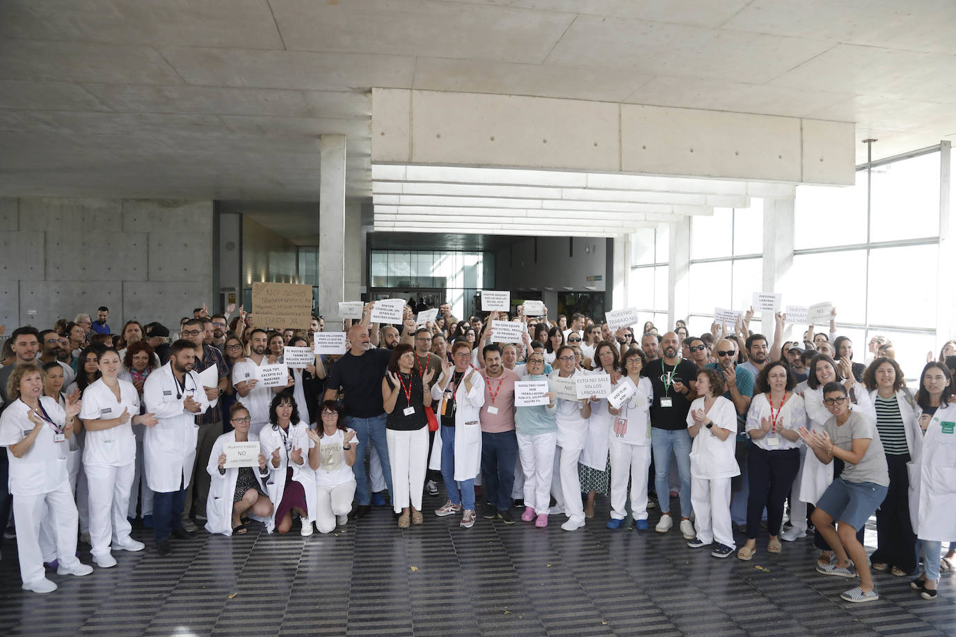 La contración que ha tenido lugar esta mañana en el Hospital de Dénia.