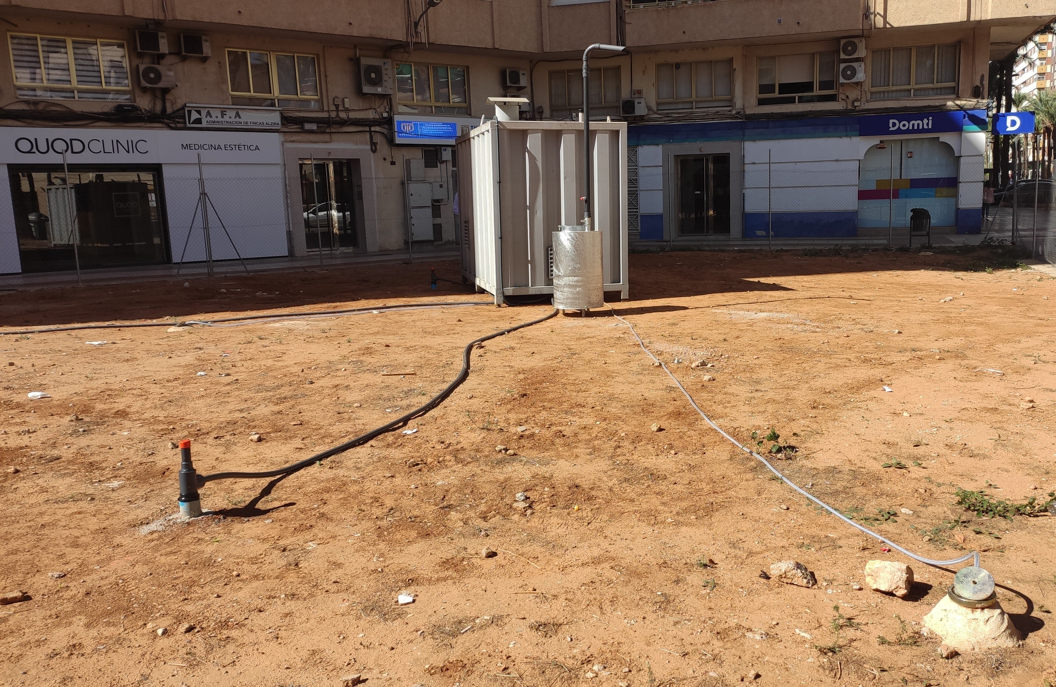 Instalación en la zona de la gasolinera.