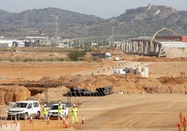 Las obras de la gigafactoría el pasado julio.