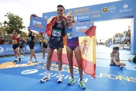 Carlos Mayo y Laura Luengo, tras batir el récord de España en la anterior edición.