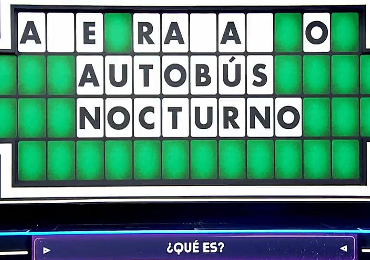 Uno de los paneles de este sábado en 'La ruleta de la suerte'