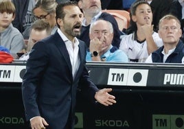 Rubén Baraja, en Mestalla.