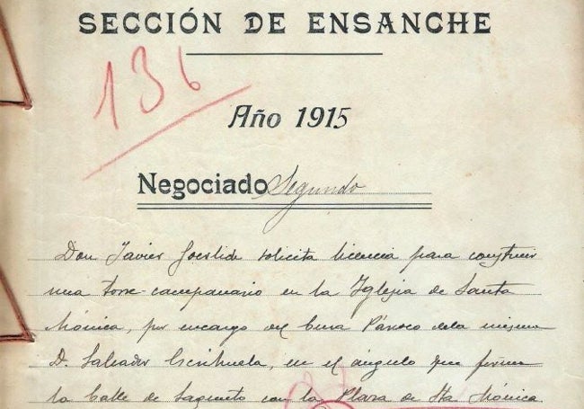 Documento de la solicitud de licencia para ejecutar la construcción de la torre.