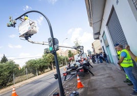 Instalación de cámaras de seguridad en La Punta.