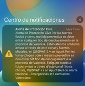 Protección Civil lanza dos alertas urgentes a los teléfonos móviles de los valencianos ante el episodio de lluvias