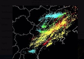 Las lluvias dejan más de 2.500 rayos en la Comunitat Valenciana en menos de seis horas