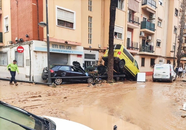 Consecuencias de la inundación en Paiporta.