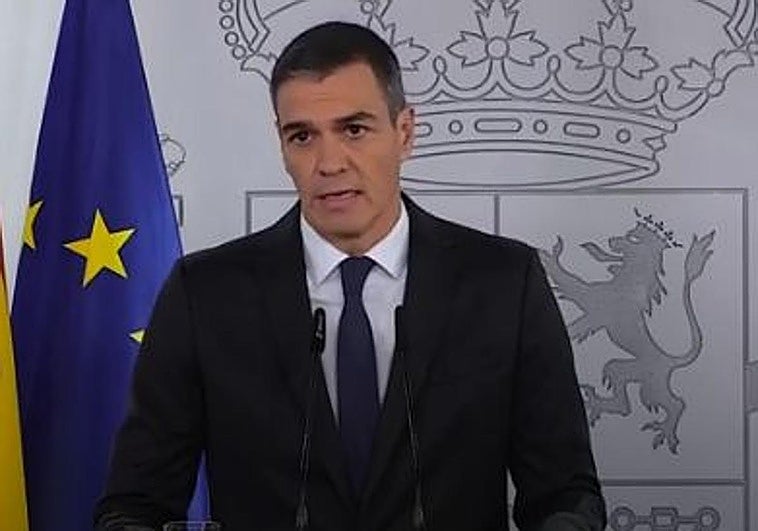 Pedro Sánchez durante su comparecencia este miércoles.