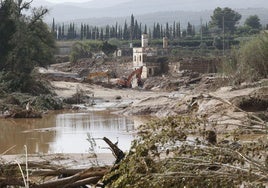 Aspecto que ofrece el río Turia en Pedralba.