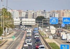 Imagen del tráfico en Valencia tras la DANA.