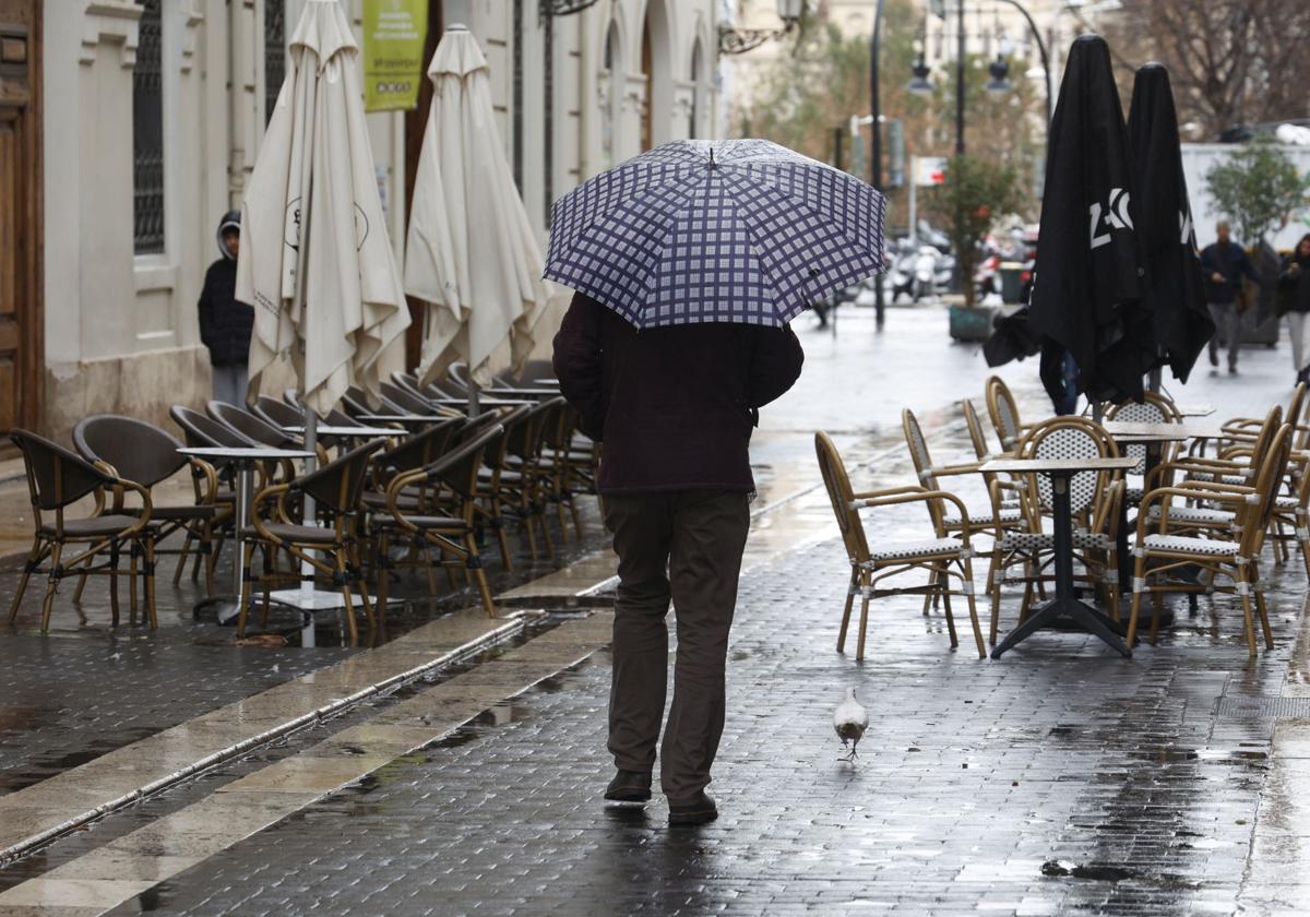 Lluvia en la ciudad de Valencia.