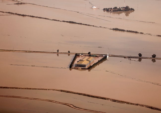 Vista aérea de la Albufera el pasado 31 de octubre.