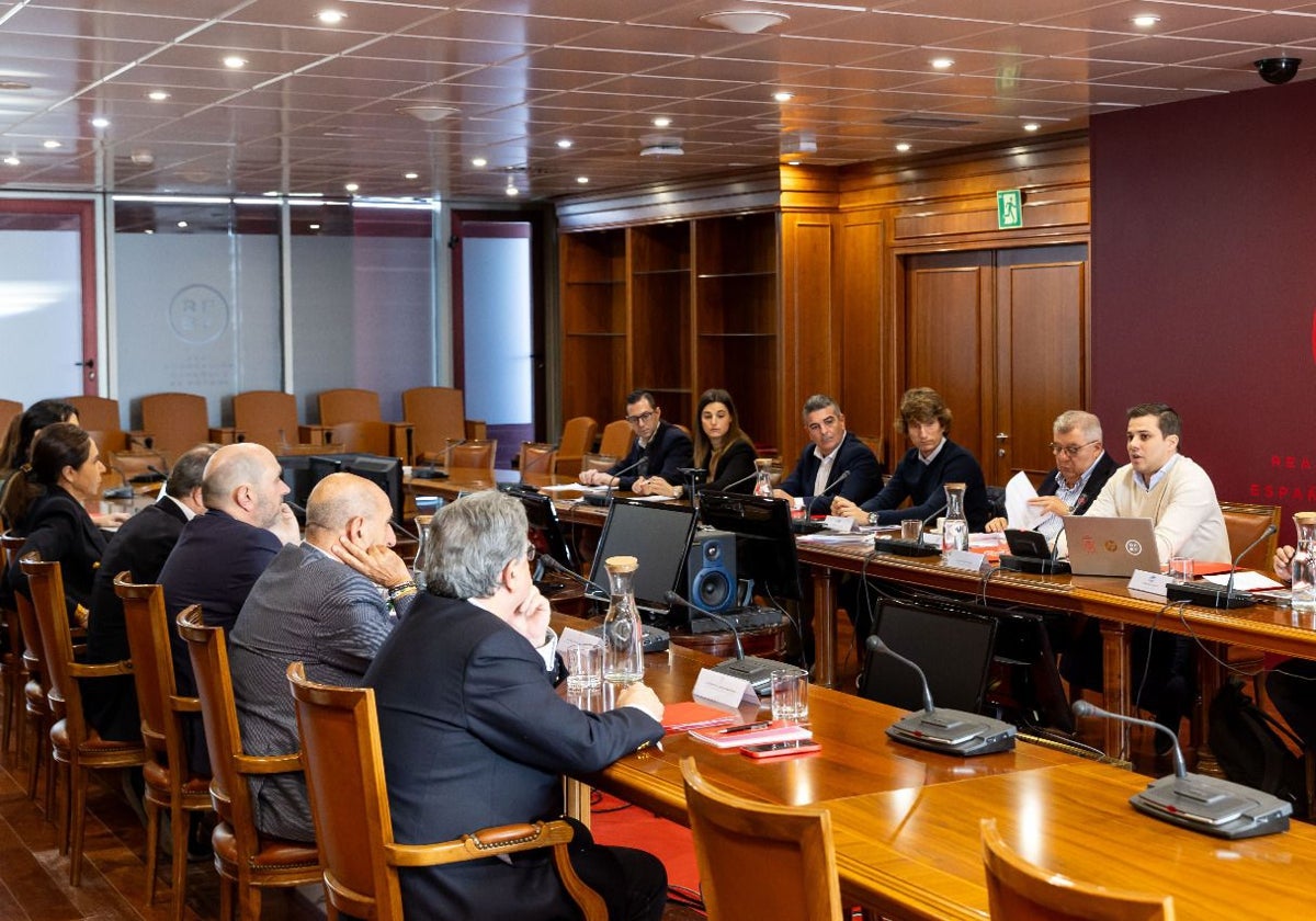 Un momento de la reunión en Madrid del comité creado para ayudar a los clubes afectados.