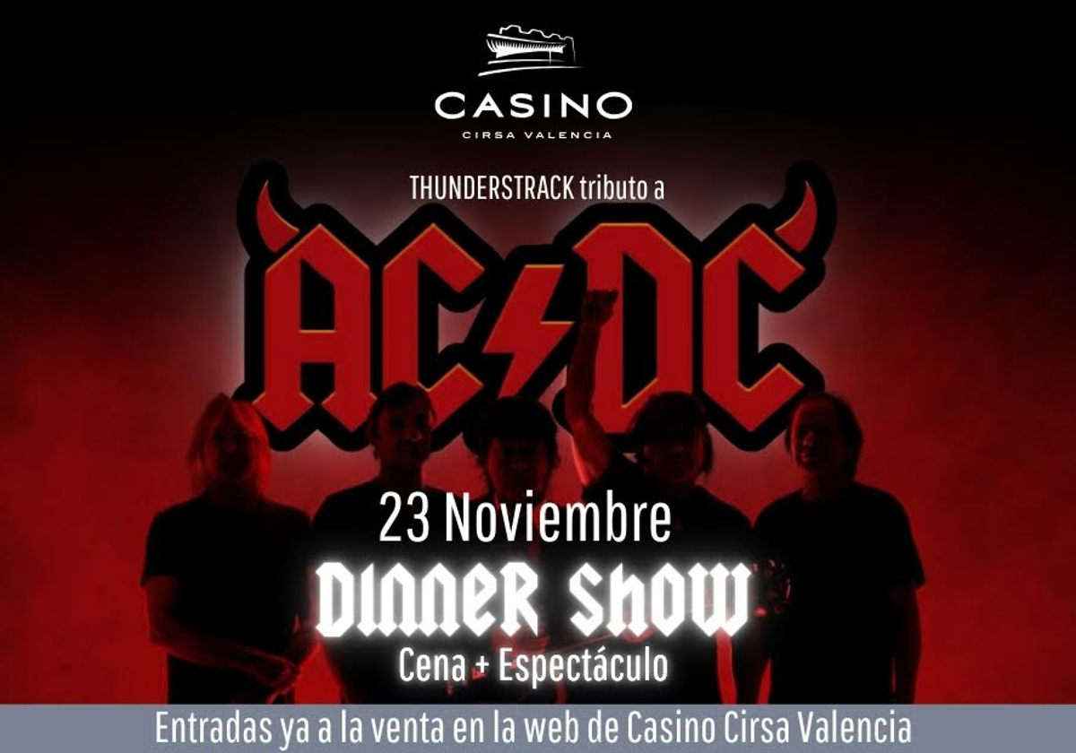 Noche de rock y gastronomía: cena-espectáculo tributo a AC/DC en Cirsa Valencia