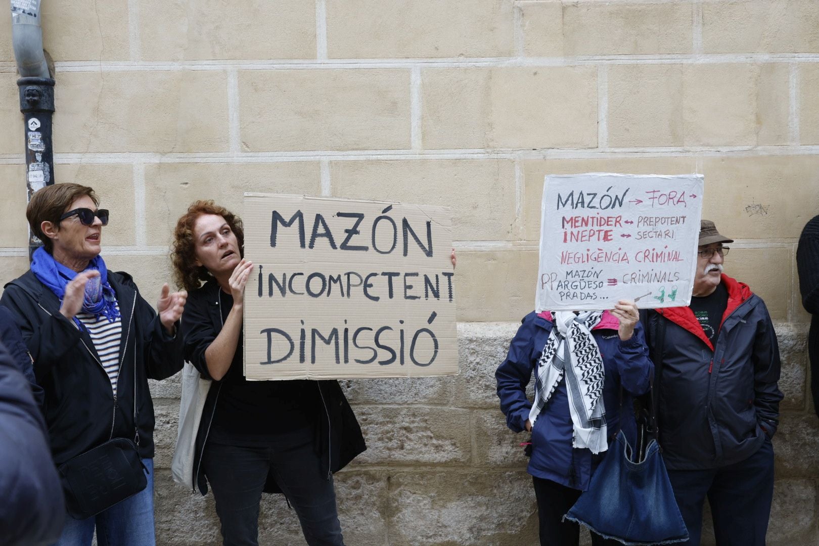 FOTOS | Protesta en Les Corts antes de la comparecencia de Carlos Mazón