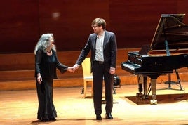 La pianista Martha Argerich y Pablo Galdo.