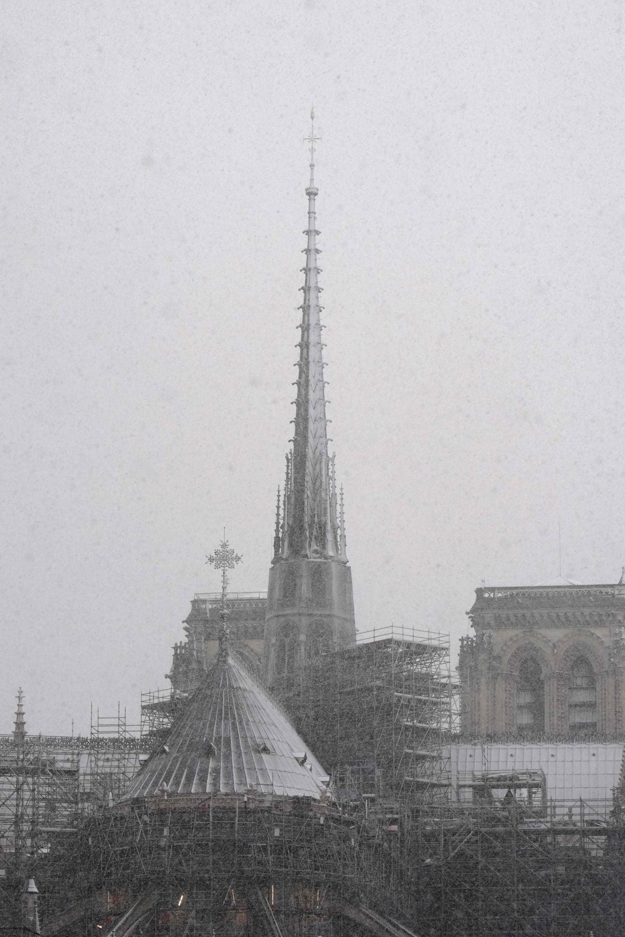 La nieve hace más bonita París: así está Notre Dame bajo un manto blanco