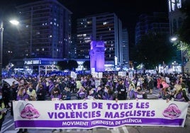 Manifestación del 25N en Valencia, en una imagen de archivo.