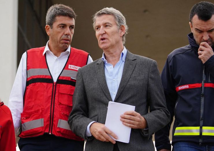 Mazón y Feijóo, en la visita del presidente del PP a Valencia por la DANA