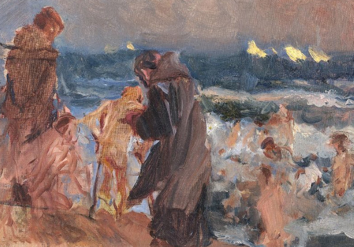 El boceto realizado por Sorolla para el cuadro 'Triste herencia'.